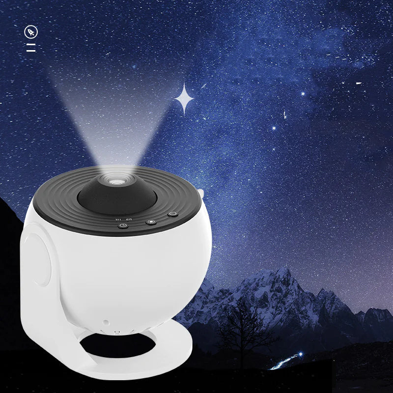 Galaxy Aurora Projector – Bluetooth Night Light with 360° Rotation & Star Effects