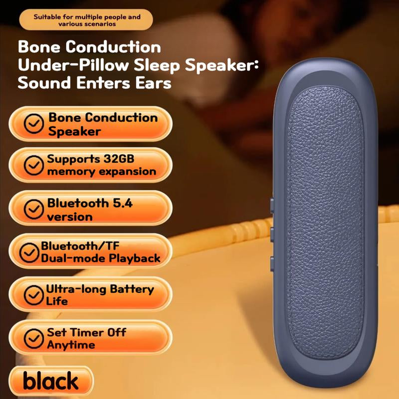 Under Pillow Speakers for Sleeping Bluetooth, Bone Conduction Technology, 3D White Noise Generator, Volume Control & Sleep Timer, Side Sleeper Friendly
