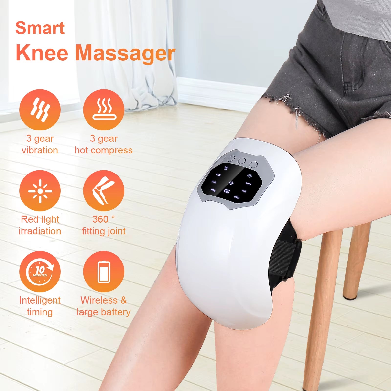 Smart Knee Massager Vibration Knee Relaxing Machine Hot Compress Temperature Knee Joint Massager Joint Knee Device