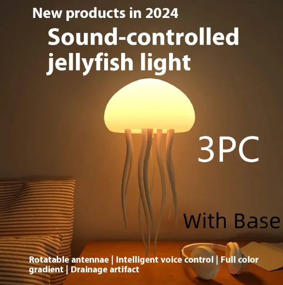 Sound-Controlled Jellyfish Mood Lamp – Mesmerizing LED Ambient Lig