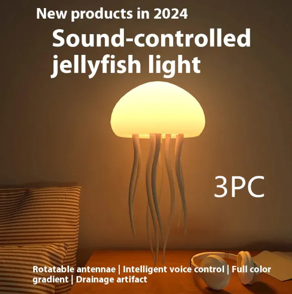 Sound-Controlled Jellyfish Mood Lamp – Mesmerizing LED Ambient Lig