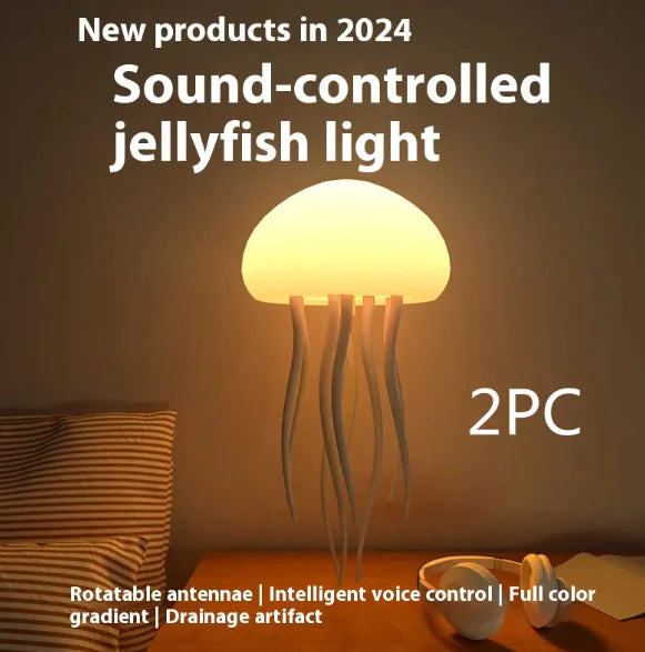 Sound-Controlled Jellyfish Mood Lamp – Mesmerizing LED Ambient Lig