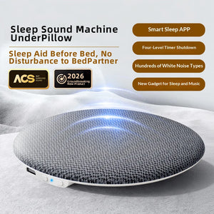 Bluetooth 6.0 Pillow Speaker for Sleeping, Ultra-Thin under Pillow Sound Machine with White Noise Hifi Stereo Audio