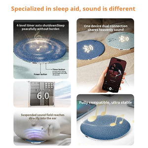Bluetooth 6.0 Pillow Speaker for Sleeping, Ultra-Thin under Pillow Sound Machine with White Noise Hifi Stereo Audio