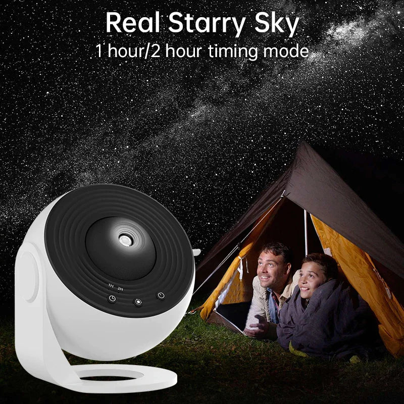 Galaxy Aurora Projector – Bluetooth Night Light with 360° Rotation & Star Effects