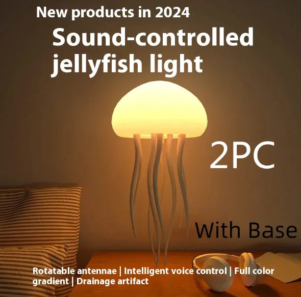 Sound-Controlled Jellyfish Mood Lamp – Mesmerizing LED Ambient Lig