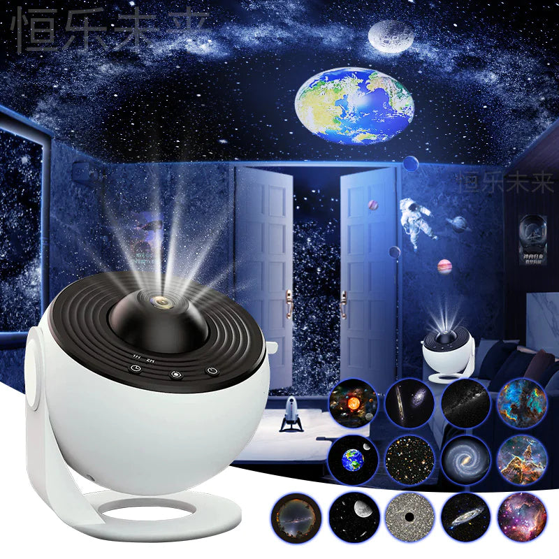 Galaxy Aurora Projector – Bluetooth Night Light with 360° Rotation & Star Effects