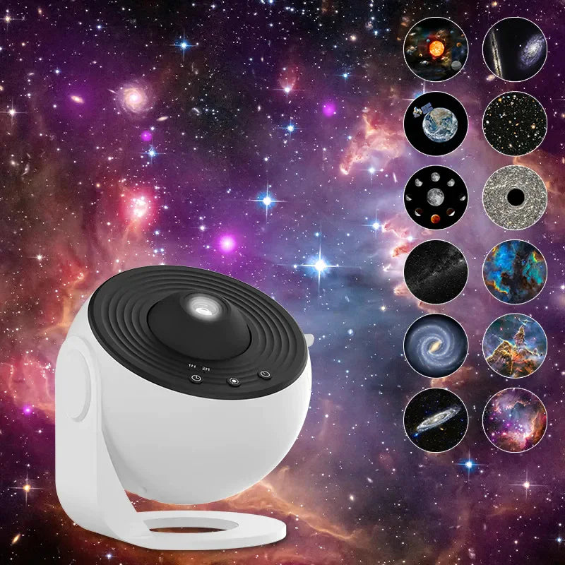 Galaxy Aurora Projector – Bluetooth Night Light with 360° Rotation & Star Effects